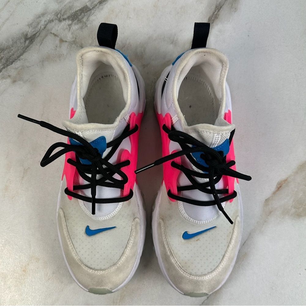 Nike Women's React Presto White Hyper Pink Photo Blue Running Shoes Sneakers, 9 - Picture 5 of 11